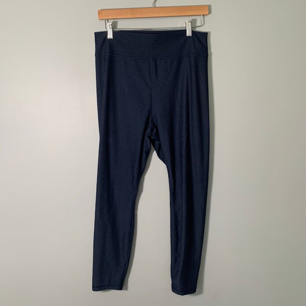 Old Navy Leggings Womens Large Navy Blue Go-Dry Cloud+ High Waisted Athletic